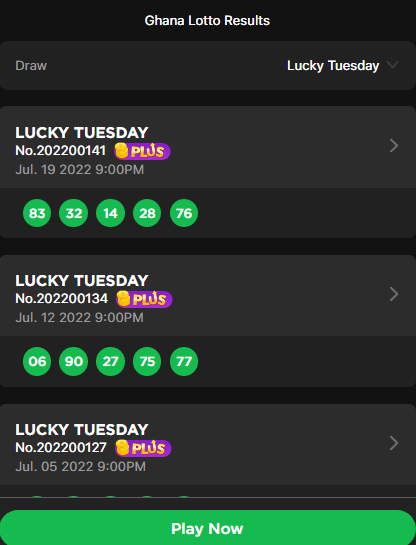Lucky Tuesday Results,Ghana Lotto Results